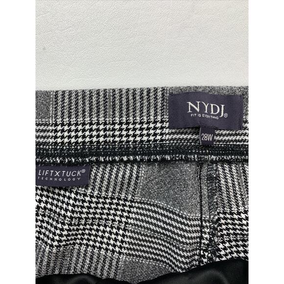 NYDJ Women's Plus 28W Crop Boot Elastic Waist Plaid Stretch Pants 50"Wx25"In NWT - Picture 4 of 11